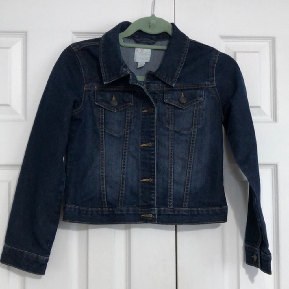 Children’s place denim blue‎ Jean jacket size large 10/12 girls